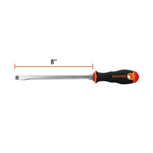 Desarmador plano 3/8" x 8" mango Comfort Grip - TRUPER