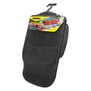 Juego de moquetas de 3 piezas a base de caucho. Diseño adaptable a cualquier piso ya que puede ser recortado; pack x 3 - SIMONIZ
