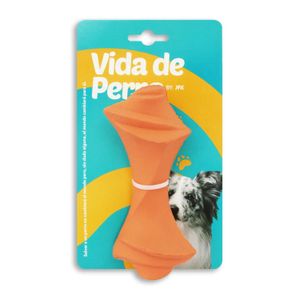 Juguete para perros elaborado en caucho natural semi rígido de 16 cm de forma similar a hueso - VIDA DE PERRO