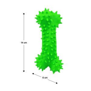 Juguete para perros elaborado en caucho natural semi rígido de 14 cm en forma de hueso con puntas suaves - VIDA DE PERRO