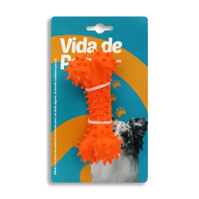 Juguete-para-perros-elaborado-en-caucho-natural-semi-rigido-de-14-cm-en-forma-de-hueso-con-puntas-suaves