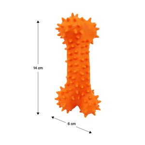 Juguete para perros elaborado en caucho natural semi rígido de 14 cm en forma de hueso con puntas suaves - VIDA DE PERRO