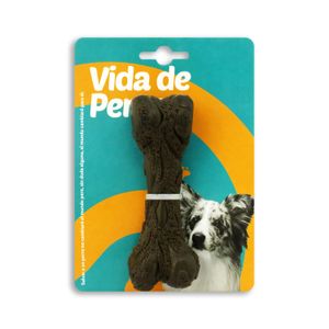 Juguete para perros elaborado en caucho natural semi rígido de 16 cm de forma de hueso - VIDA DE PERRO