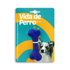 Juguete para perros elaborado en caucho natural semi rígido de 10 cm en forma de hueso - VIDA DE PERRO