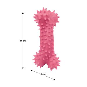 Juguete para perros elaborado en caucho natural semi rígido de 14 cm en forma de hueso con puntas suaves - VIDA DE PERRO