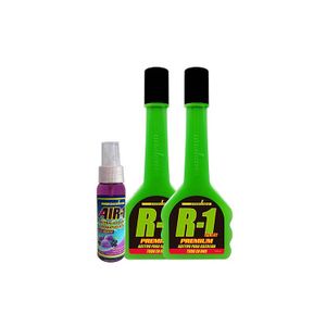 Kit 2 aditivos Gasolina + Aromatizante Kit de dos aditivos R1 gasolina 125 mL con un aromatizante 60 mL - QUALCO