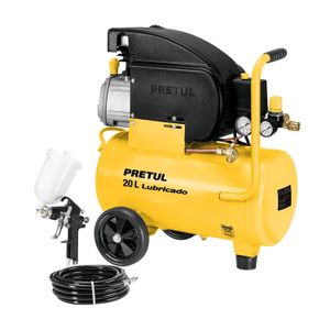 Kit compresor 20L, pistola gravedad LVMP y manguera,Pretul - PRETUL