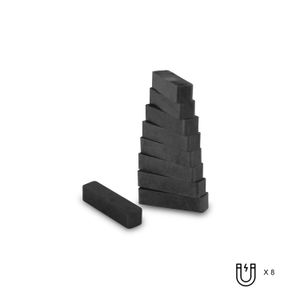 Imán cerámico rectangular tipo bloque multiusos de 2.2 x 0.5 cm. Ideal para manualidades; pack x 8 - MAGNET SOURCE