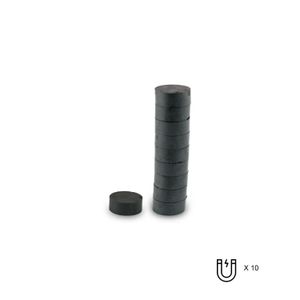 Imán cerámico redondo pequeño tipo disco multiusos de 1.2 x 0.5 cm. Ideal para manualidades; pack x 10 - MAGNET SOURCE
