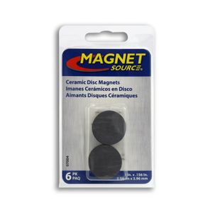 Imán cerámico redondo grande tipo disco multiusos de 2.5 x 0.4 cm. Ideal para manualidades; pack x 6 - MAGNET SOURCE