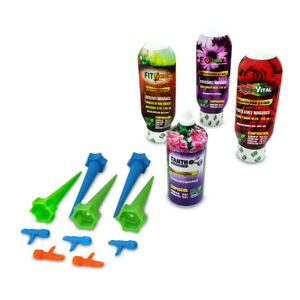 Kit de nutrición inorgánico para dispositivos de riego por goteo. Fertilizantes completos para todo tipo de plantas - METRO GARDEN