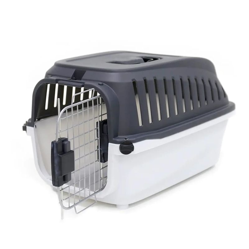 Transportador-para-perros-de-plastico-con-ventilas-de-flujo-de-aire-y-puerta-metalica.-Ideal-para-razas-mini-a-pequeñas