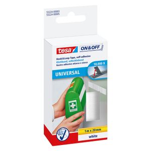 Velcro On/Off Cinta 1Mx20Mm Blanco - TESA