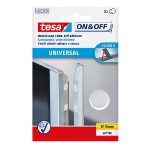 Velcro On/Off Circulos 16Mm X8Und Blanco - TESA