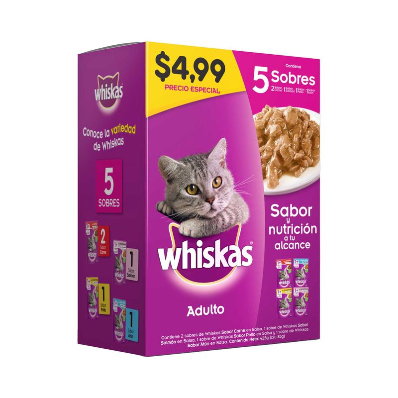 Whiskas-Adulto-Alimento-Humedo-Mix5X85Gr