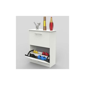 Zapatera Simple Blanco 80X61X25Cm - MUEBLE FACIL