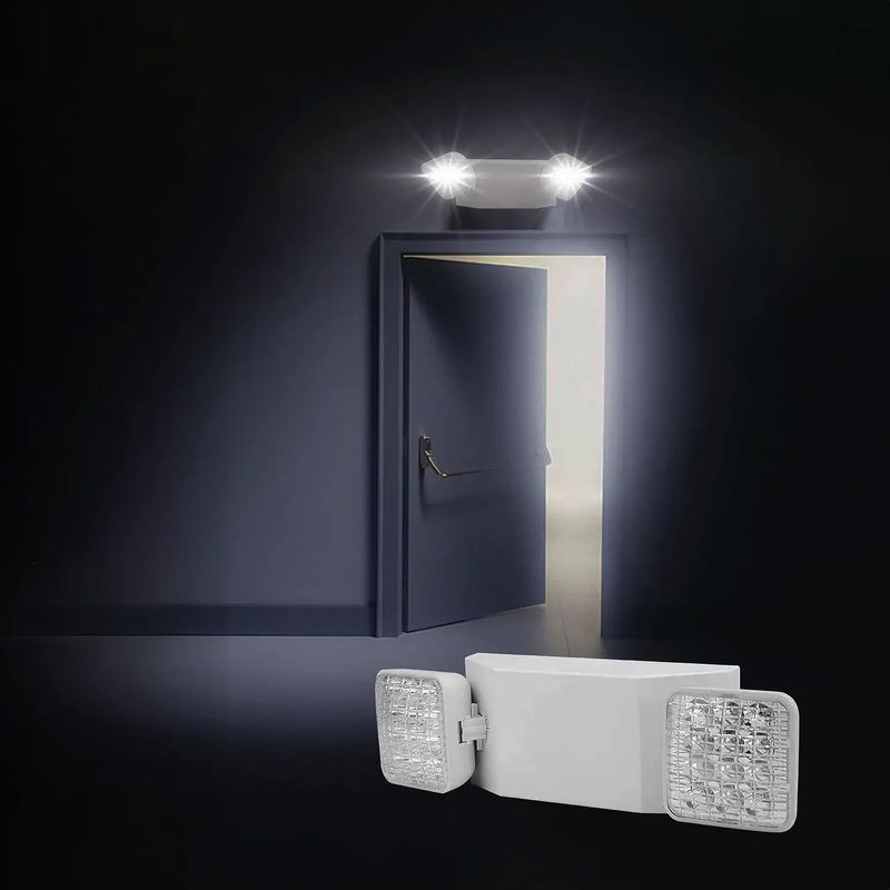 Lampara-de-emergencia-para-interiores-con-2-focos-LED-direccionables-de-luz-blanca.-Operacion-de-bateria--180-minutos