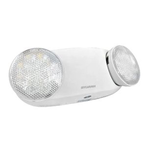 Lámpara de emergencia para interiores con 2 focos de luz blanca. Funcionamiento a baterías que duran 90 minutos - SYLVANIA