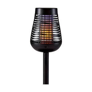 Lámpara solar mata mosquitos plástica extensible con 1 lámpara de luz UV y red electrificada para insectos voladores - PIC
