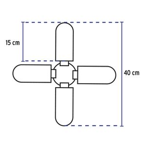 Lámpara LED 32W tipo ventilador, 4 aspas ajustables - VOLTECK