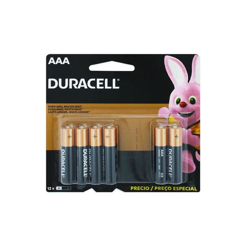 Pilas AAA Duracell x 12 Unidades, Duracell