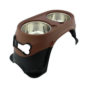 PLATO DOBLE P/MASCOT 47.10X25.40X20.3CM CAFE - DRM