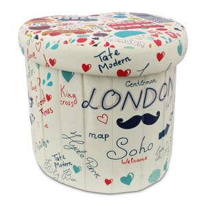 POUFFE D/ALMACENAMIENTO PLEGABLE CORAZON - BASIC LIVING