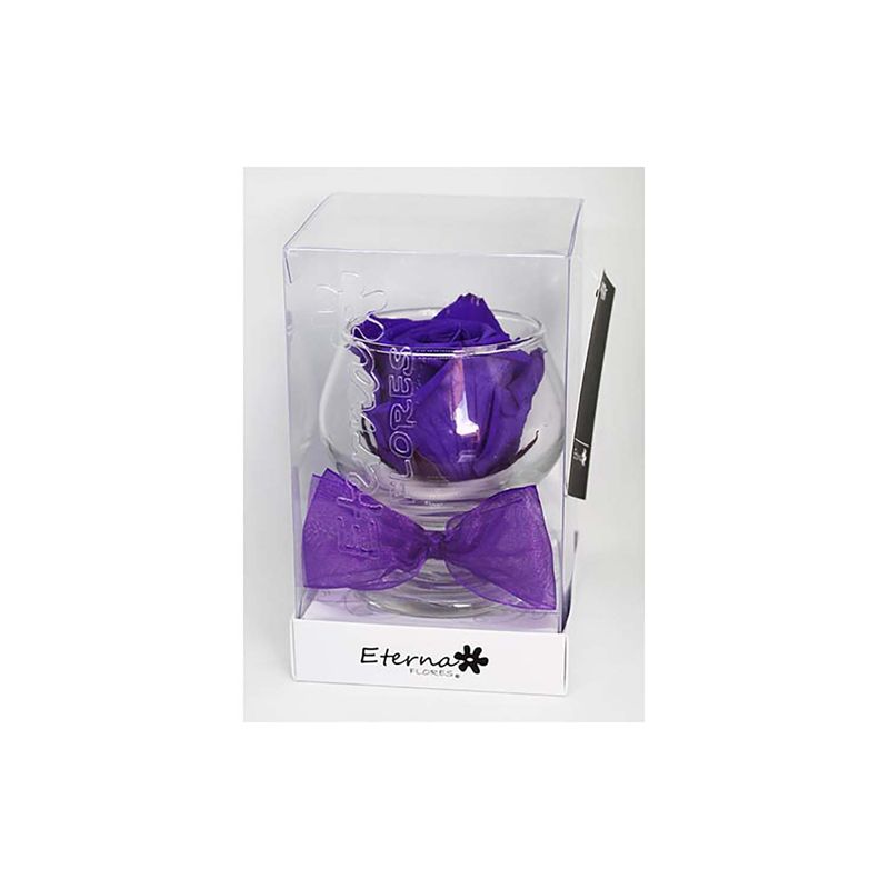 Rosa-Preservada-Violeta-En-Copa-Cristal