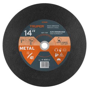 Disco Tipo 41 de 14" x 2.8 mm para corte de metal - TRUPER