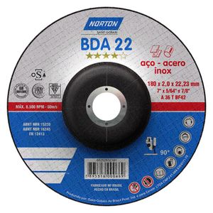 Disco de corte para acero BNA 22 de 9" de diametro, 22mm orificio central y 2.2mm de espesor - NORTON