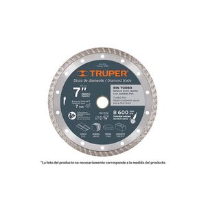 Disco de diamante de 9" x 3 mm rin turbo - TRUPER