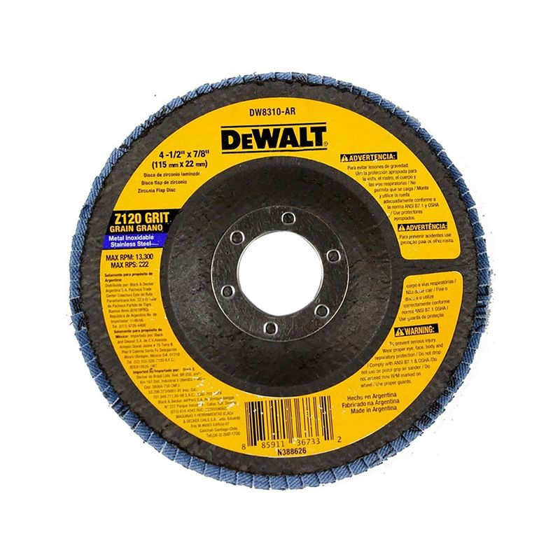Disco-Zirconio-Laminado-4-1-2--Gr.120-Dewalt