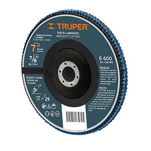 Disco 7" laminado grano 60 centro 7/8" - TRUPER
