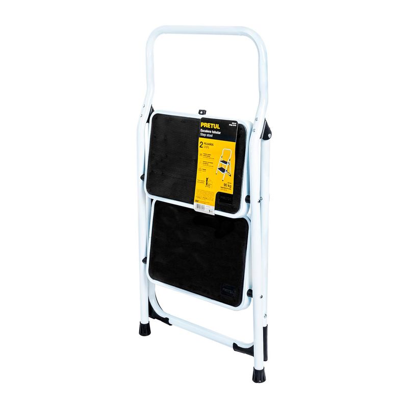 Escalera 2 Peldaños Acero 150.kg Plegable Baja Gimi Italia