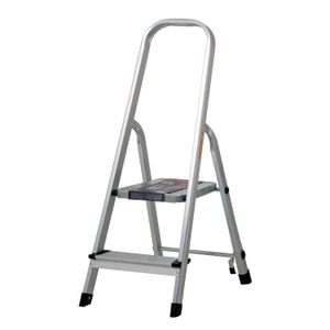 Escalera tubular plegable, 2 peldaños, aluminio - TRUPER