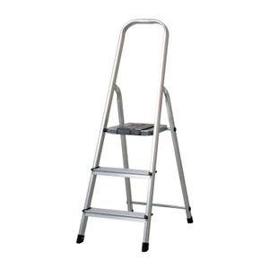 Escalera tubular plegable, 3 peldaños, aluminio - PRETUL
