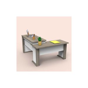Escritorio En L Genesis Humo - MUEBLE FACIL