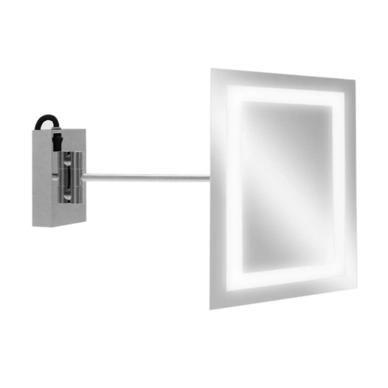 Espejo LED plateado para baño, horizontal y vertical, con botón sensible  (C-CK010)