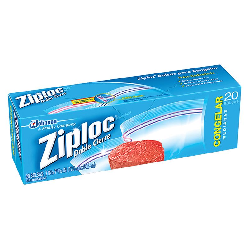 Ziploc Doble Cierre para Congelar- Mediano 20und – Mi Guagua