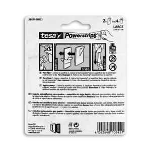Gancho Adhesivo P/Cuadros X2Und Blanco 1Kg - TESA