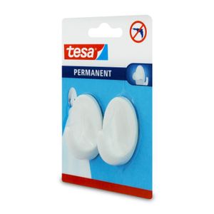 Gancho Permanente Grande Ovalado Blanco - TESA