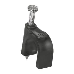 Bolsa con 20 grapas negras de 10 mm para cable redondo - VOLTECK