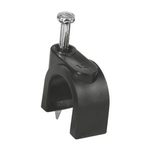 Bolsa con 20 grapas negras de 12 mm para cable redondo - VOLTECK