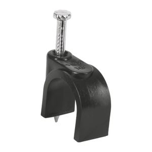 Bolsa con 20 grapas negras de 16 mm para cable redondo - VOLTECK