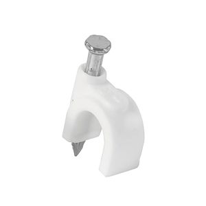 Bolsa con 20 grapas blancas de 8 mm para cable redondo - VOLTECK