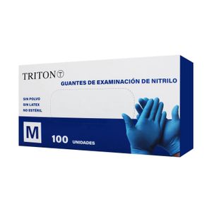 Guante Nitrilo Azul M Caja 100U Sin Polv - TRITON