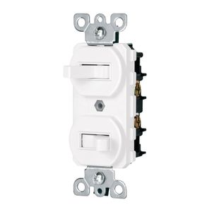 Interruptor dúplex de palanca, Standard, blanco - VOLTECK
