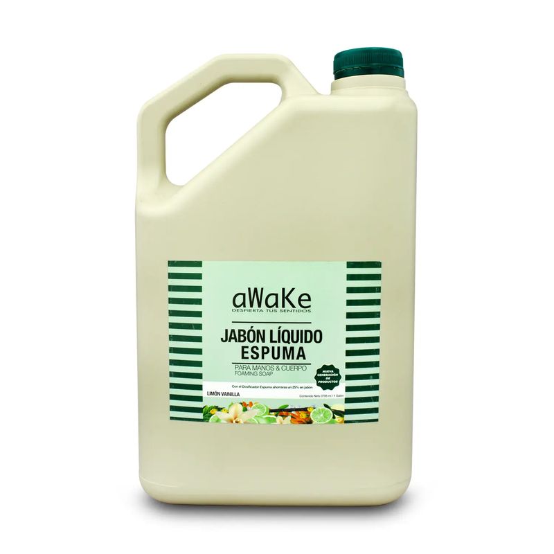 Jabon-liquido-de-espuma-de-uso-corporal-y-para-manos-con-sensacion-sedosa.-Aroma-LIMON-VAINILLA--1-gl