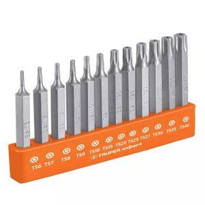 Juego de 12 puntas torx combinadas c/seguro largo 2" - TRUPER