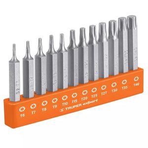 Juego de 12 puntas torx combinadas largo 2" - TRUPER